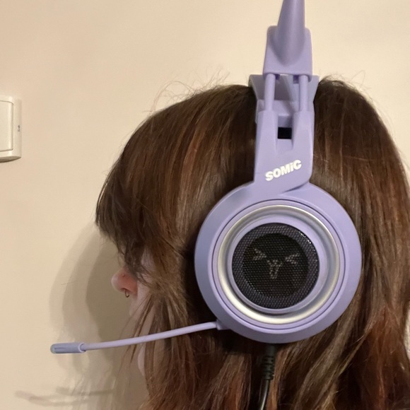 SOMIC purple cat ear headphones - Picture 5 of 5